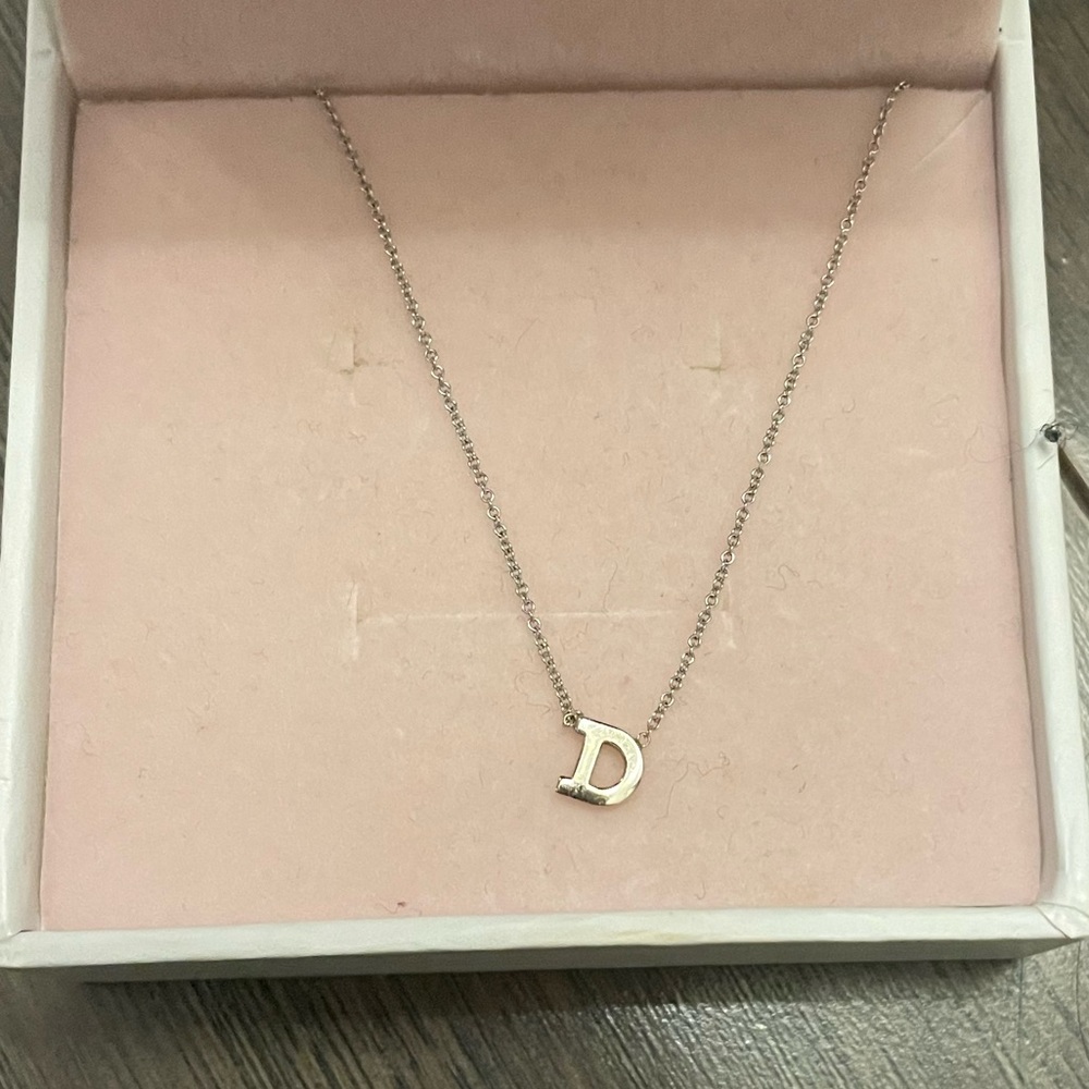 14k white gold Zoe Lev D Necklace